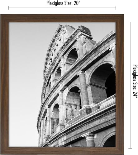 Americanflat 20x24 Picture Frame with Polished Plexiglass - Wide Picture Frames Made of Engineered Wood for Vertical or Horizontal Wall Display - Epic Collection - Mahogany