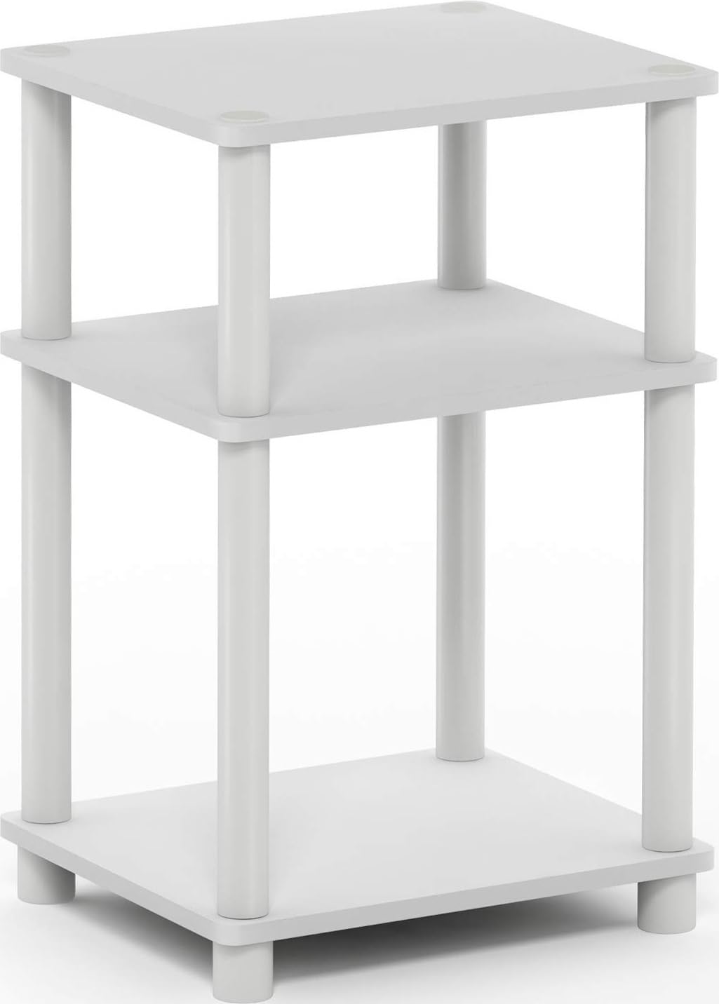Furinno JUST 3-Tier Tool-Free Bedside Table, White(Espresso)