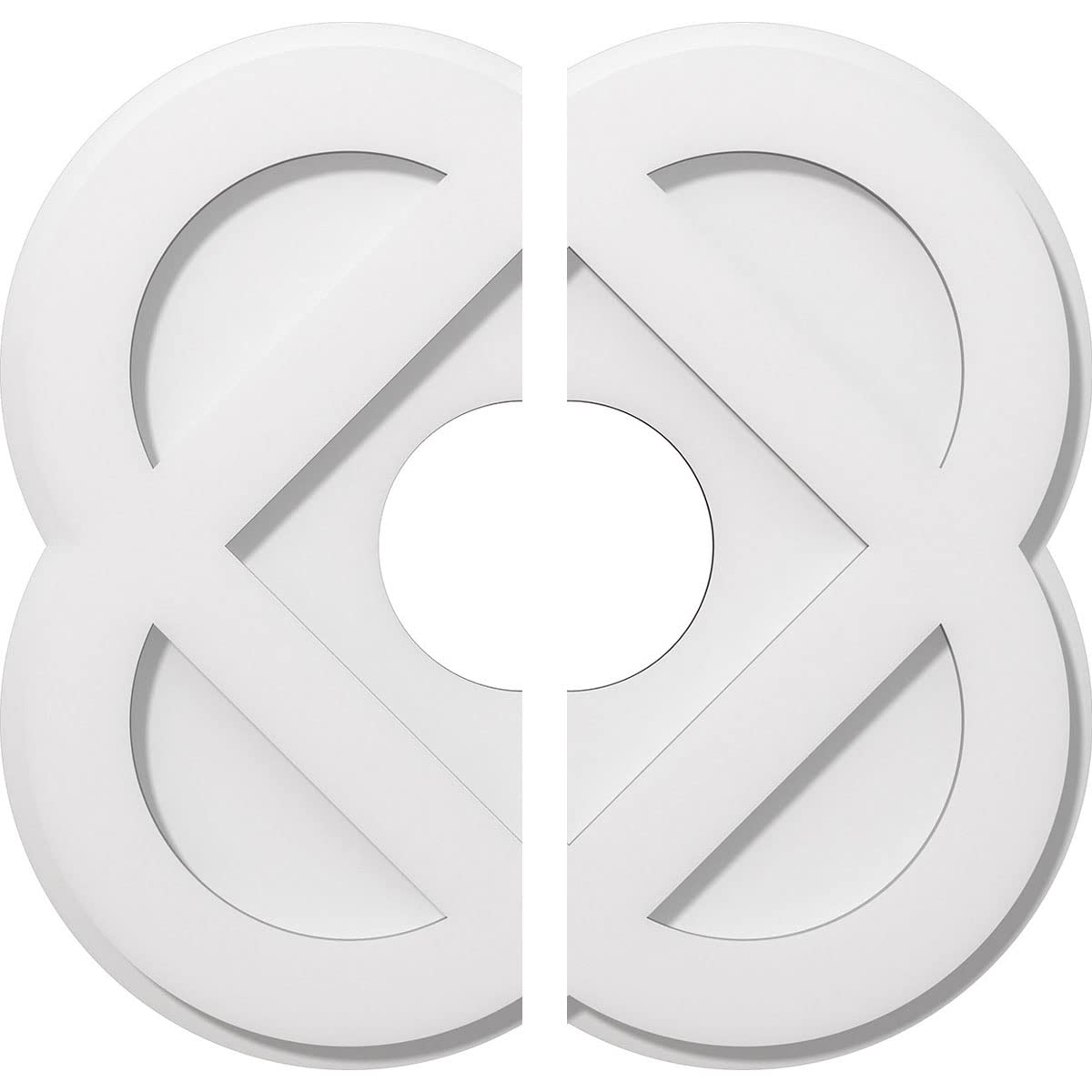 ekena millwork cmp18ce2-05000 charlotte architectural grade pvc contemporary, two piece urethane ceiling medallions 18"od x 5"id x 7"c x 1"p