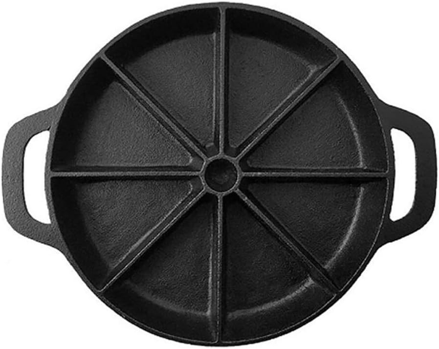 Cabilock Cast Iron Wedge Cornbread Skillet of Cornbread with Side Loop Handles Mini Cake Biscuit Pan Cookware for Biscuits, Muffins, Scones Baking