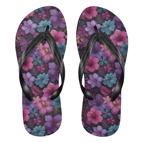 Flip Flop Sandals Beautiful Floral Print for Women Men Beach Outdoor XS
