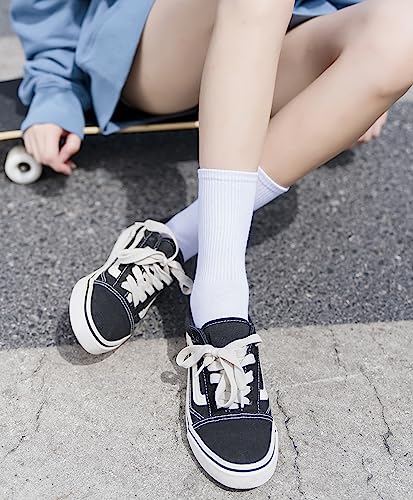 Irisbear Womens Crew Socks Casual Athletic Gym LightWeight Thin Cotton Socks 5 Pairs4