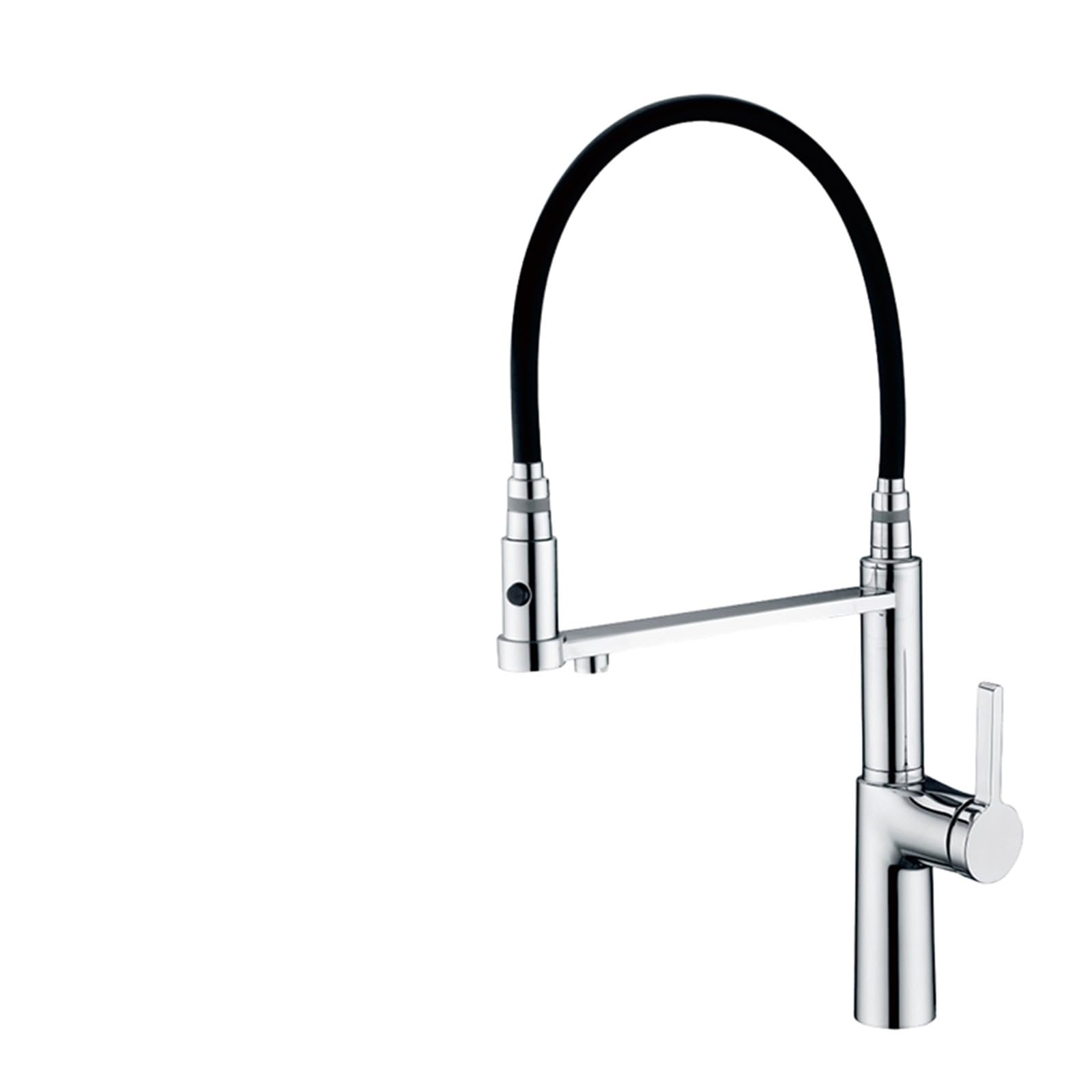 MXXQRHF Modern Kitchen Faucet with Pull Down Sprayer 360° Swivel High Arc Spout Hot & Cold Water Mixer Tap for Kitchen Sink Sleek Silver Finish