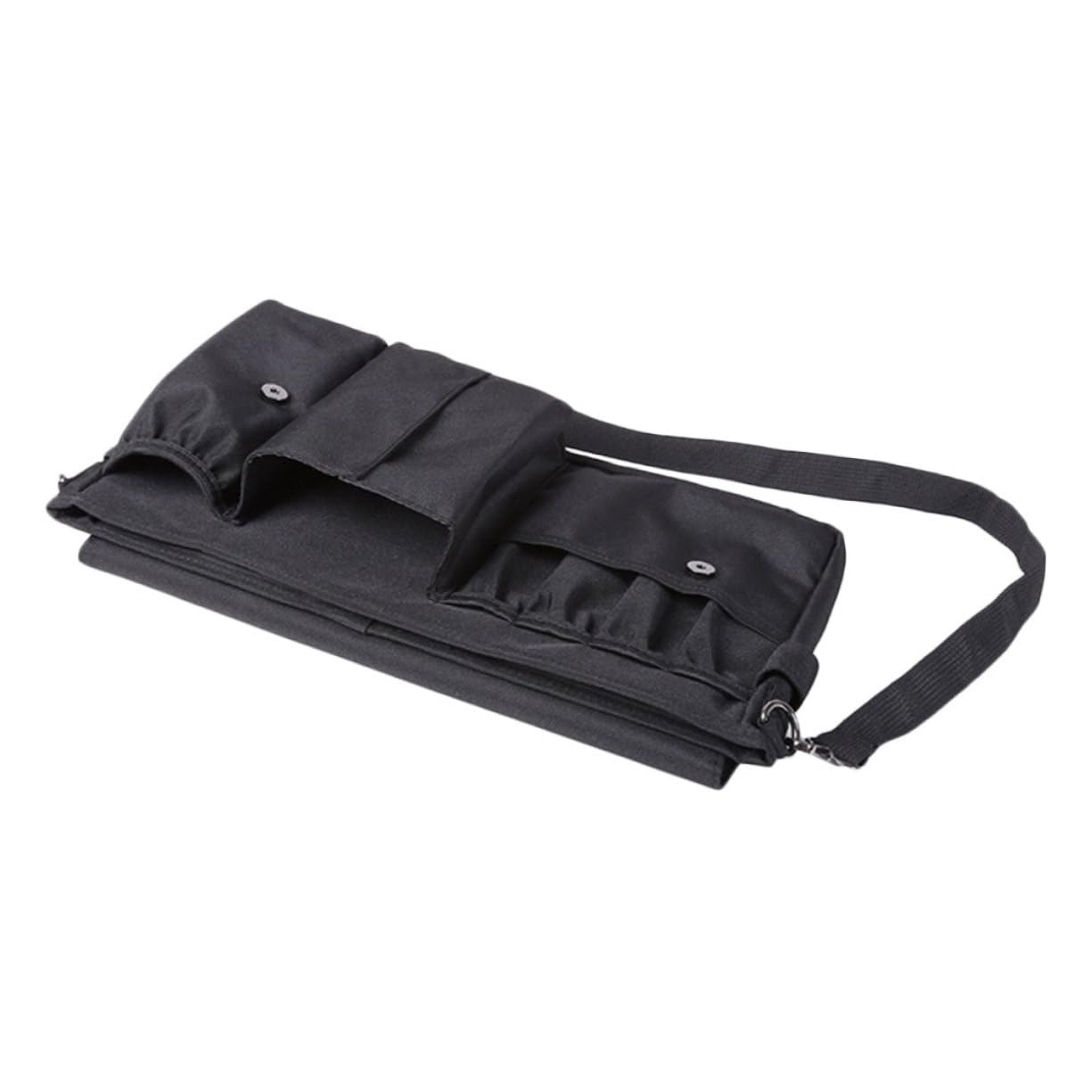 Borsa Porta Trucchi da Viaggio in Tela Nera, Organizer per Pennelli con Cintura, Portatile e Comoda, Pratica per Utilizzo Quotidiano