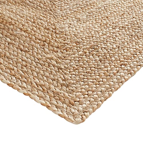 Image of Jute Braided Natural Hand Woven & Reversible Rug for Living Room Kitchen Entryway, Farmhouse Rustic Burlap Carpet Floor Mat (Jute, 2X6-feet)