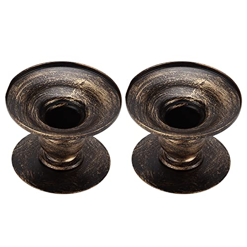 Pillar Candle Holders Iron Retro Sturdy Durable Candle Pedestal Stand for Wedding Party Home Decor 2Pcs Set – Image 6