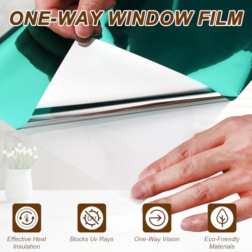 Película para ventana privacidad uxcell 31.5"x9.8 ft azul plata miniatura 3