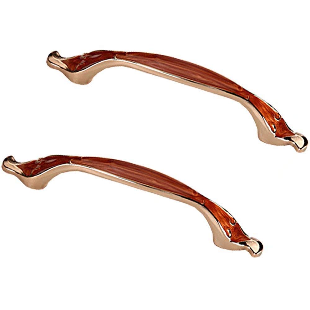 SAJMAKUWLA Antique Brass Cabinet Drawer Handles 2 Pcs, Kitchen Cupboard Pulls with Hole Distance 96mm 128mm(Style a,Hole Distance 96mm)
