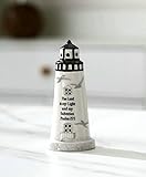 DAILYBREAD Ceramic Lighthouse Gift Lighthouse with Lighting Lighted up Lighthouse Lighted Christian Gift Christmas Lighthouse Figurine with Bible Verse Mini Lighthouse lamp 5
