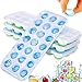 Bacs Glaçons Silicone, Lot de 4 Bacs à Glaçons avec Couvercles, Cubes Glaçons Tray, DIY Moules à Glaçons, pour le Whisky, Cocktails, Boissons, Refroidisseur de Yaourt