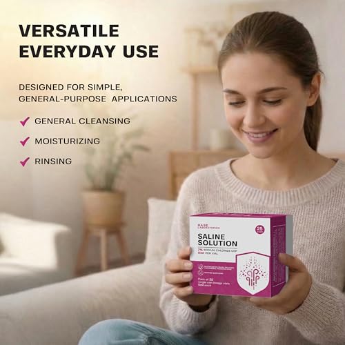 Image of BASE LABORATORIES 7% Saline Solution Vials - Versatile 7% Sodium Chloride Saline Ampoules - Preservative Free Saline Solution Single use vials - USP Grade 25 Vials x 5ml Count