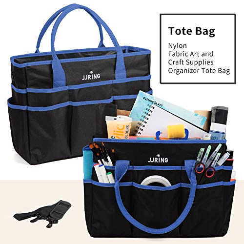 Large Multi-Functional Carrying Bag, 600D Nylon Artist Tote Bag With 16 Pockets Caddy For Art, Craft, Sewing, Make-Up Or School, Medical, Office Supplies Organizer, Blue #TOP2