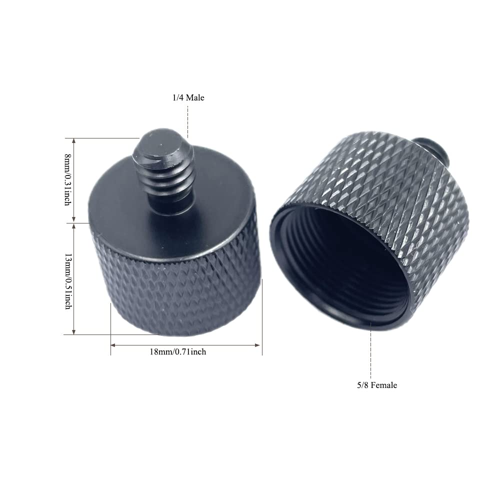 Set Di 4 Adattatori Per Microfono – Filettature 5/8, 3/8, 1/4 In Alluminio - 4