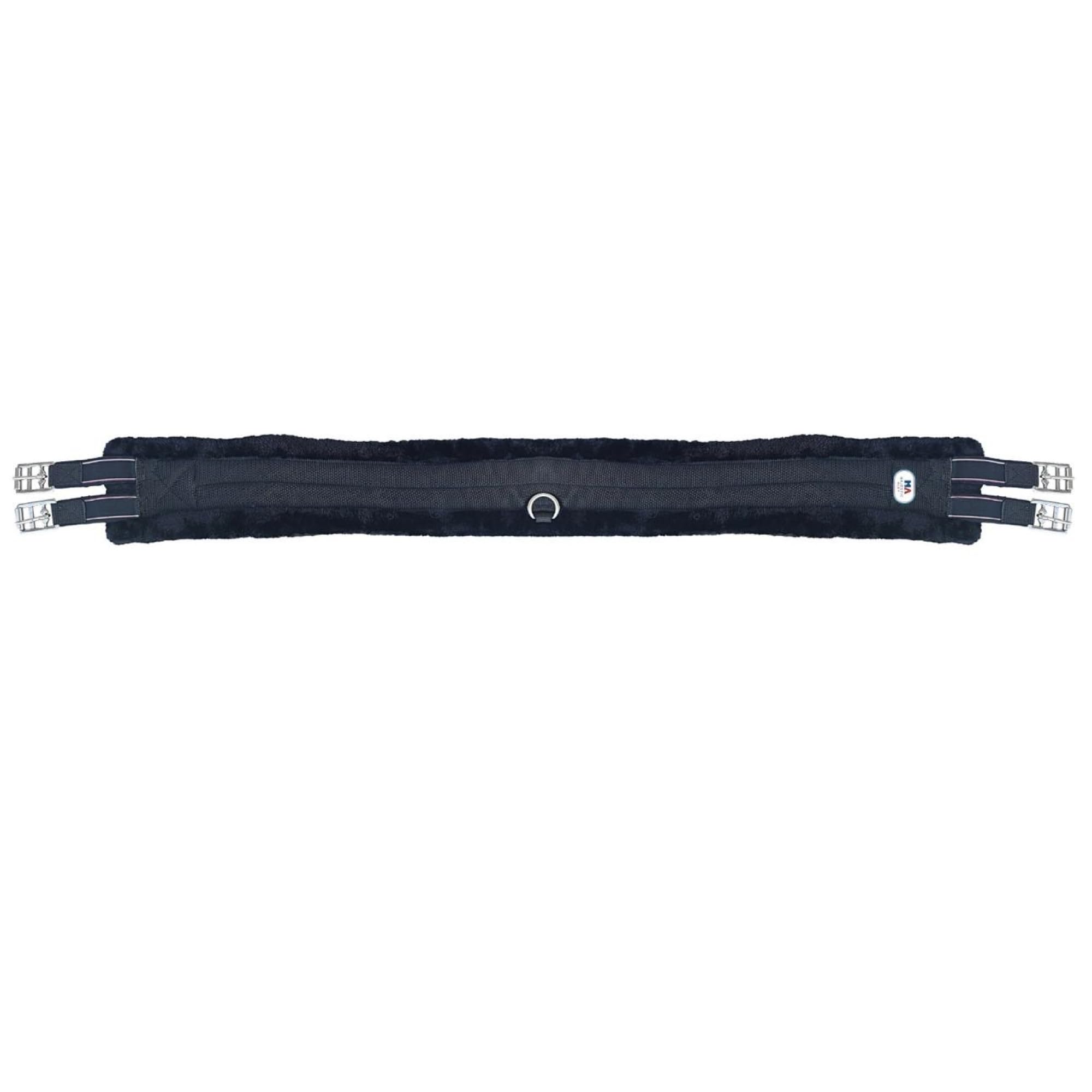 Majestic Ally Mink Fleece Padded Girth with Heavy Duty Elastics & Stainless Steal Hardware Brown -42",44",46",48" and 50" (Black - Image 3