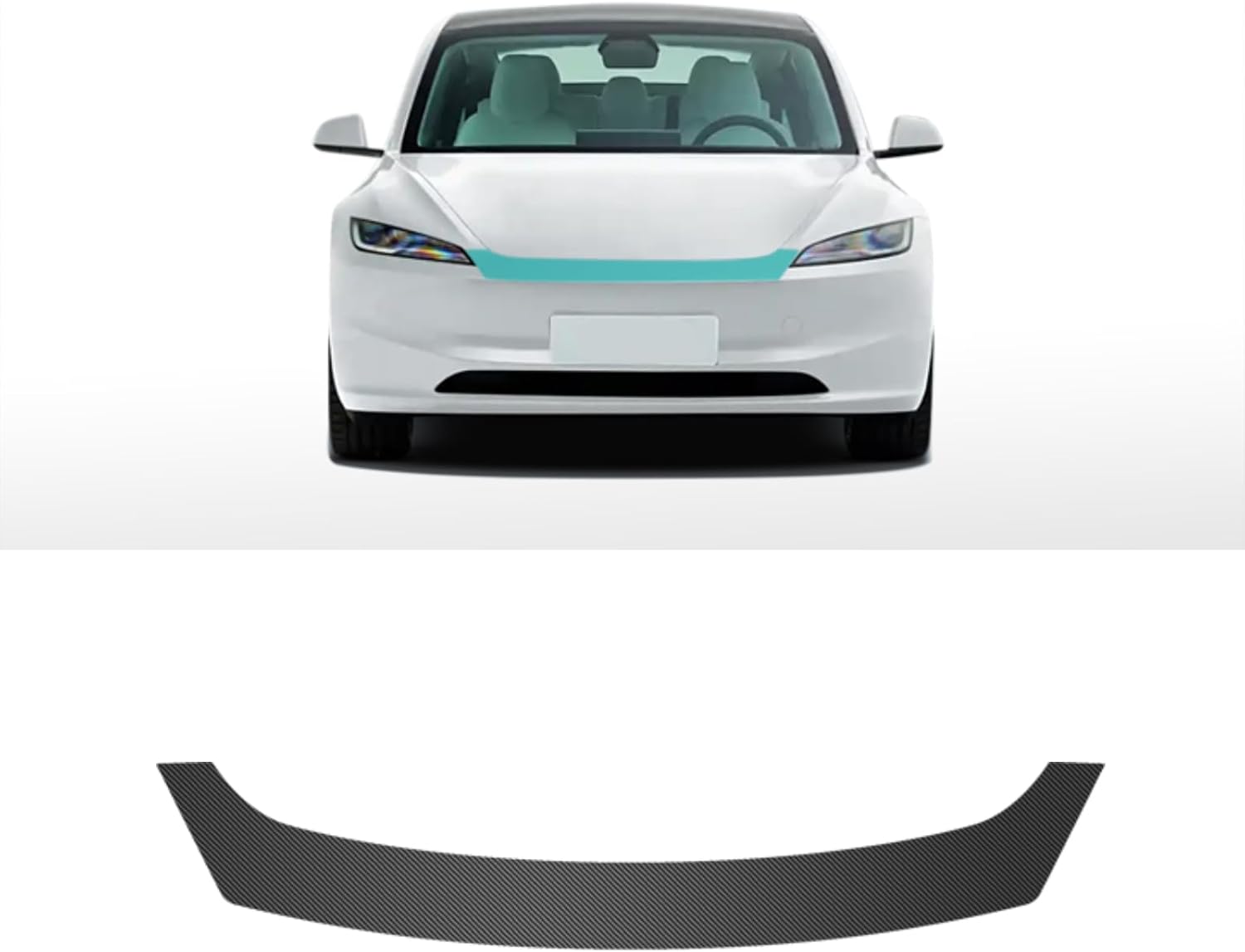 BETTERHUMZ Car Front Bumper PPF Trunk Protective Film for Tesla Model 3 Highland 2024 2025,TPU Clear Paint Protective Film Exterior Accessories (Transparent Style)