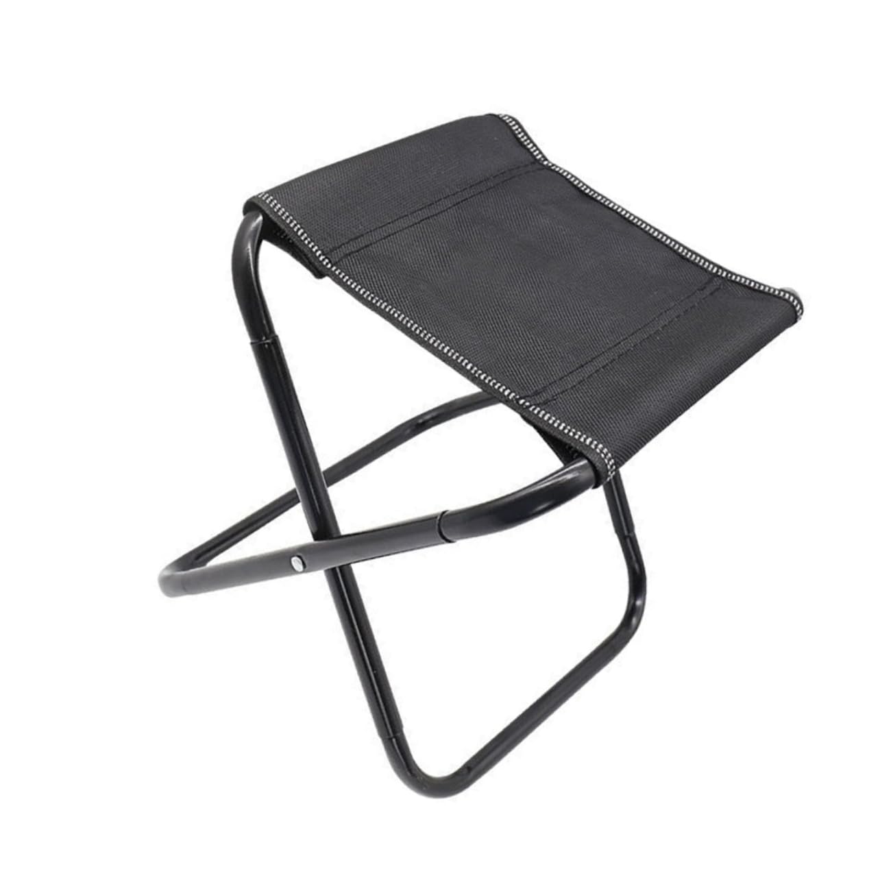 LIFKOME Portable Folding Stool Outdoor Chairs Chairs Stool for Fishing Camping Supplies Steel Black
