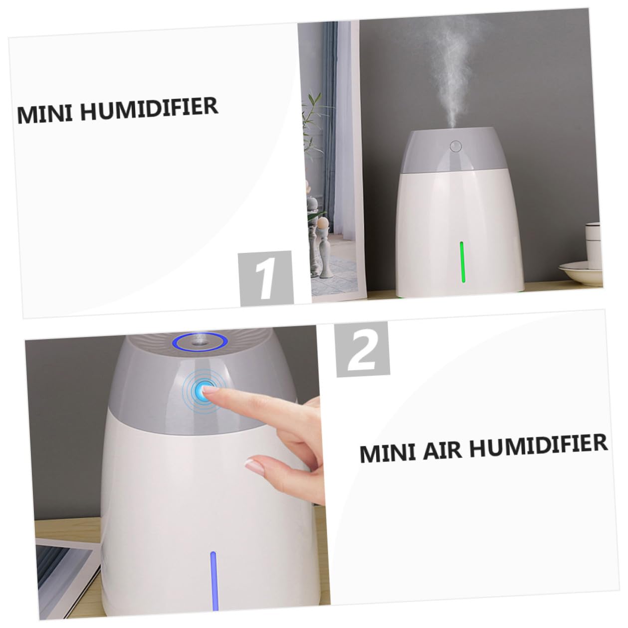 Cabilock Umidificatore Portatile da 800ml in Abs Funzione Temporizzatore per Casa e Cucina, Silenzioso e Compatto per Migliorare L'aria