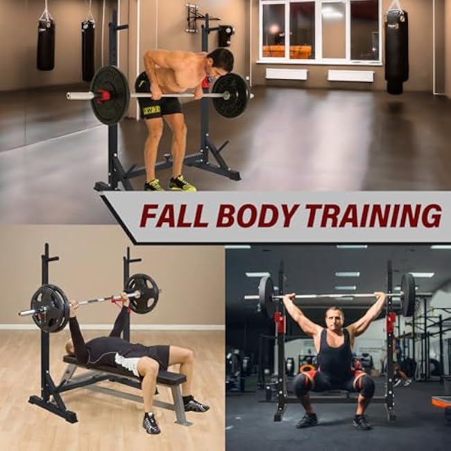 PLKO Multi-Function Squat Press Barbell Rack Stand, Height Adjustable Barbell£¬Max Load 550lbs,Fitness Exercise Equipment Home Gym