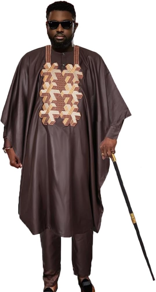 HD African Mens Clothing Traditional Wedding Attire Embroidery Agbada Boubou Caftan Nigerian Male Clothes Set