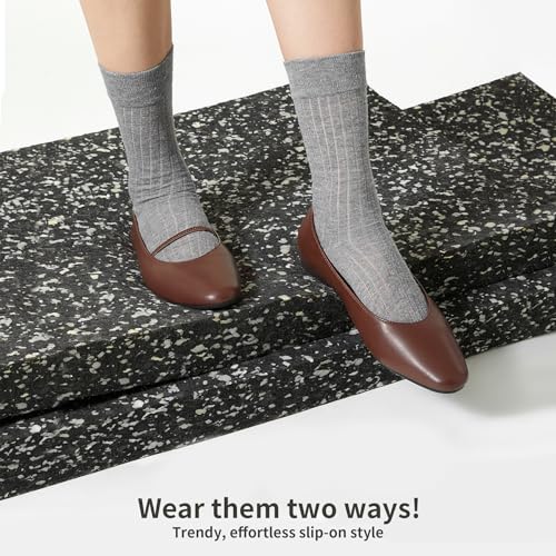 Trary Mary Jane Ballet Flats for Women - Comfortable Closed Toe Shoes With Strap3