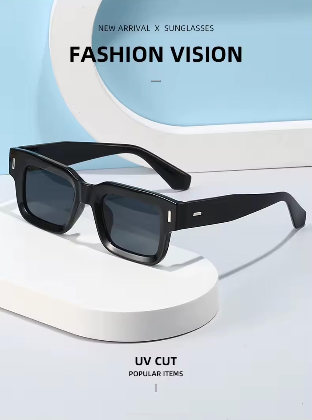 Poshh Eyewear Black UV Protection Sunglasses for Men & Women | Stylish Unisex Eyewear for Outdoor, Driving & Travel | Driving & Daily Use