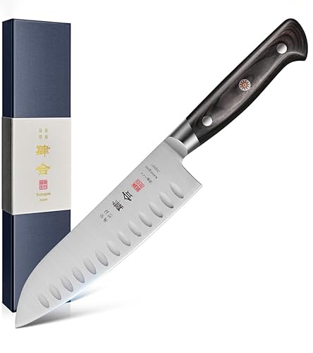kanngou 7 Inch Santoku Knife, Japan AUS-8 Alloy Steel Japanese