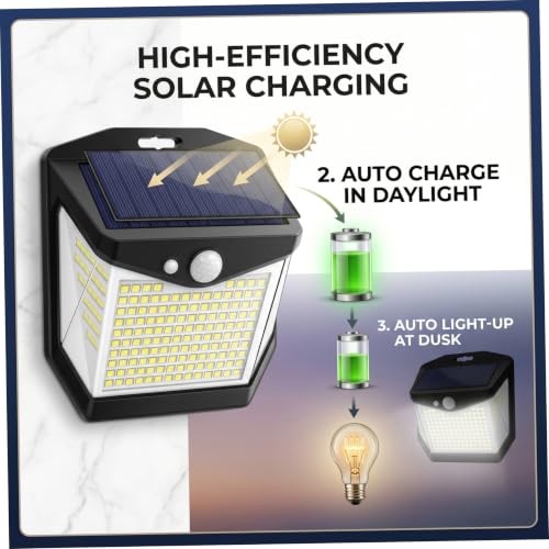 Luces de pared para exteriores con sensor de movimiento solar para evitar zonas oscuras en caminos 7