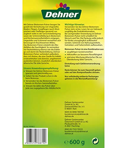 Dehner Biotonnen-Pulver, Maden,Fliegen, 600 g, für ca. 800 l