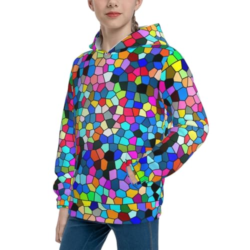 Colorful Tie Dye Stained Glass 2 Kid Hoodies Boys Sweatshirts Girls Pullover with Pocket2