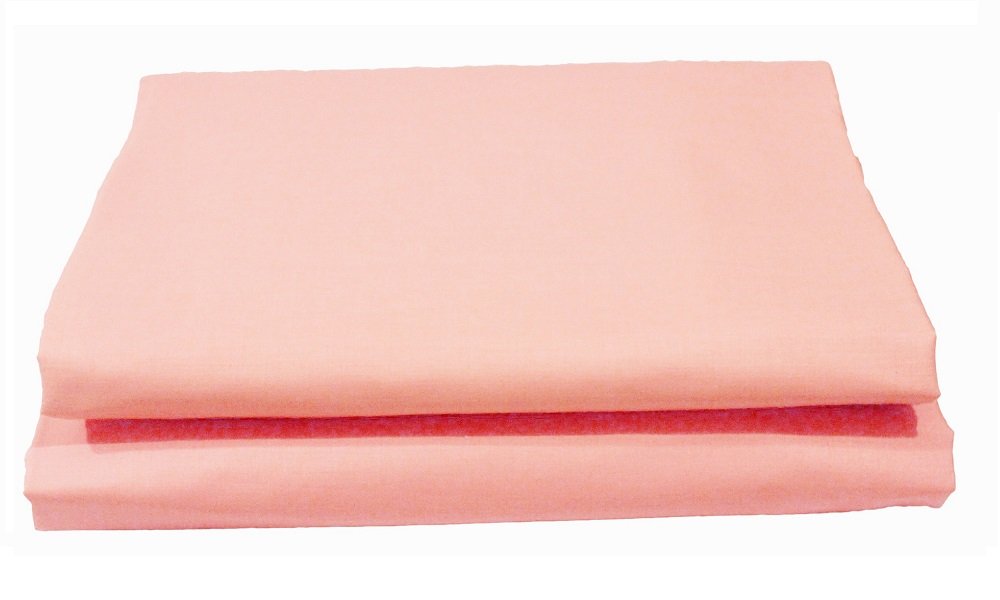Maria Luxury Bedding & Linen Polycotton Plain Dyed Flat Sheets Bed Sheet (Double, Pink)