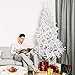 Yorbay Árbol de Navidad Artificial Blanco con Soporte en Metal, Decoración Navideña...