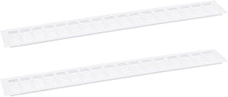 QUARKZMAN Luftgitterabdeckung, 2 Stück 700 x 100mm - Abdeckung aus Aluminiumlegierung mit Maschengitter, rechteckiger Lüftungsgitter für Schuhschrank und Kleiderschrank (Weiß)