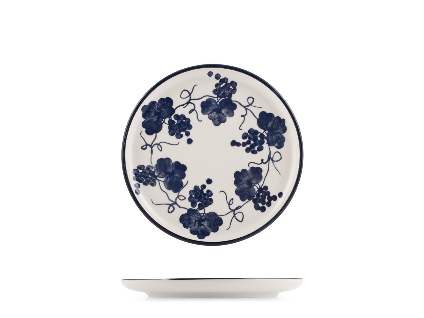 H&H – Vajilla Provence de 18 Piezas en Stoneware Decorado – Servicio de Mesa para 6 Personas con Platos de 26, 20,5 y 20 cm – Apta para Lavavajillas y Microondas