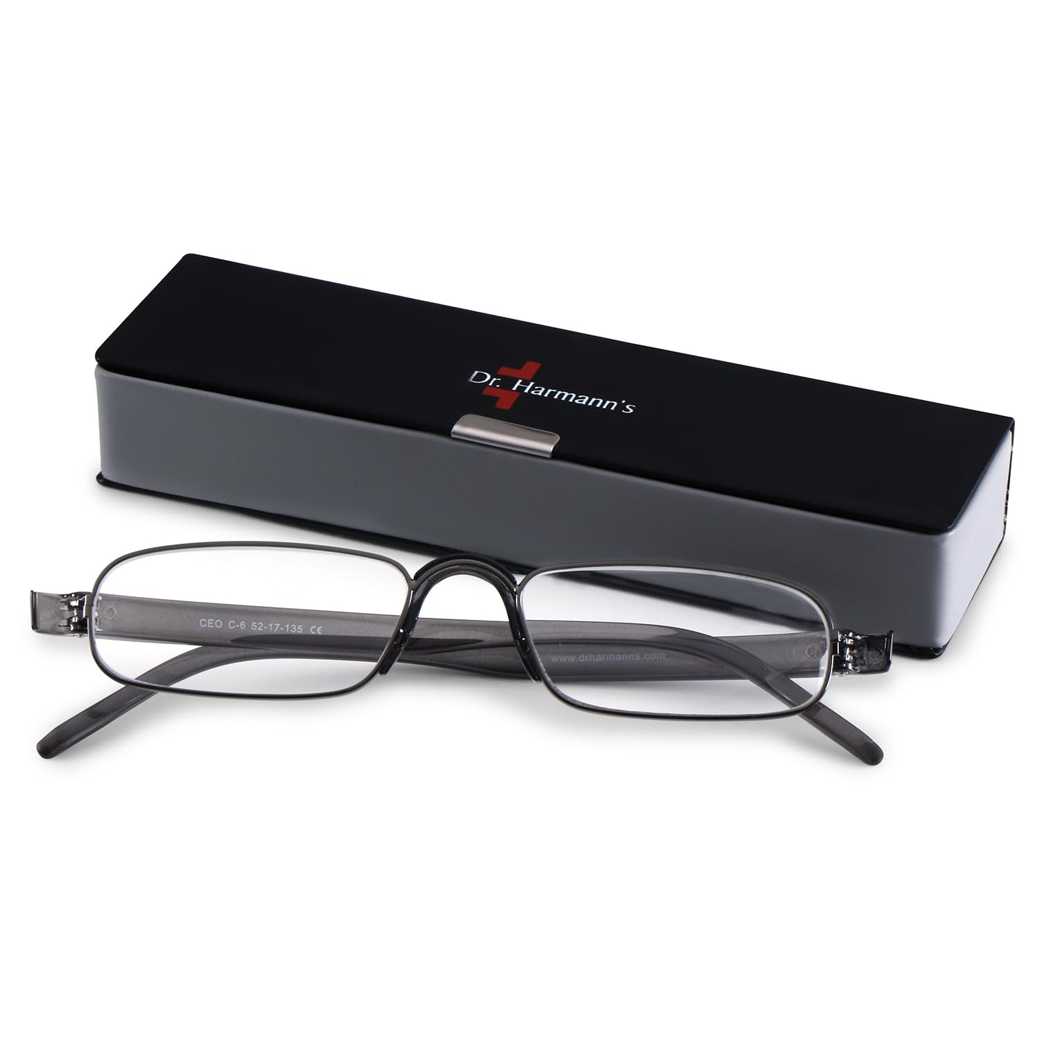 DR.HARMANN'S READING GLASSES® FULL RIM METAL FRAME fitted with Anti Reflection Coating Lens (Model: CEO ARC Metallic Grey colour +4.00) 3