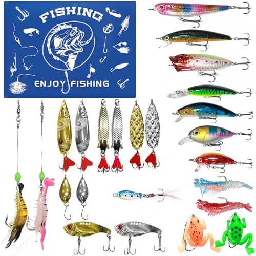 BBzealotry 24Pcs Fishing Advent Calendar 2025-24 Days Christmas Countdown with Fishing Lures & Tackle Set, Xmas Surprise Gift for Fisherman, Adult Men & Teen Boys