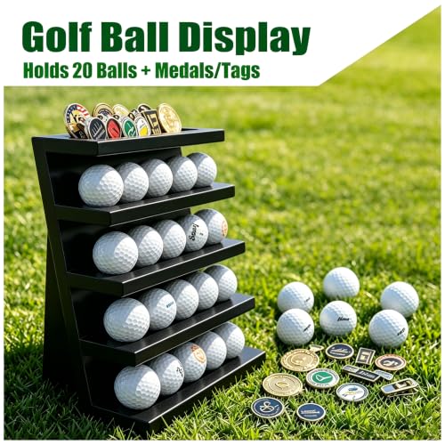 Image of 100% Solid Cypress Wood Golf Ball Display (Black)
