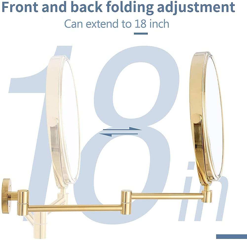 8 Pulgadas montado en la Pared con Aumento de 10X, Espejo tocador Doble Cara, Plegable expandible