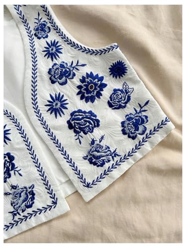 GORGLITTER Women's Cowboy Chic Cowgirl Western Outfits Boho Vest Tops Country Concert Embroidered Cardigan4