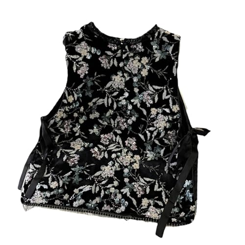 Gilet style chinois femmes veste sans manches noir style national printemps automne