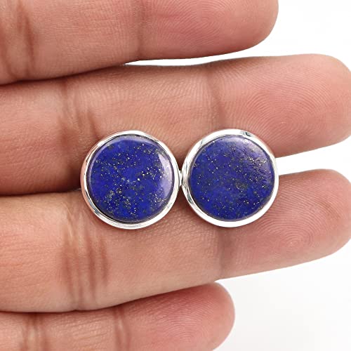 Lapis Lazuli Cufflinks, Sterling Silver Cufflinks, Groomsmen Cufflinks, Gemstone Cufflinks For Men, Silver Tuxedo Studs #TOP2