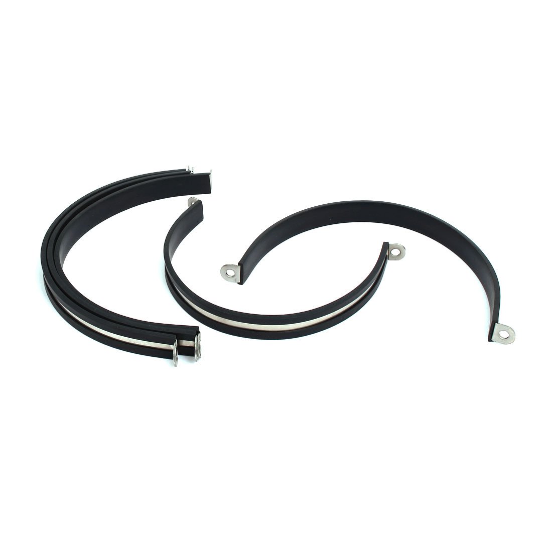 Aexit 125mm Dia fastener EPDM Rubber Lined U Shaped Wire Fuel Hose Pipe Clips Clamps 5pcs Model:15as83qo305