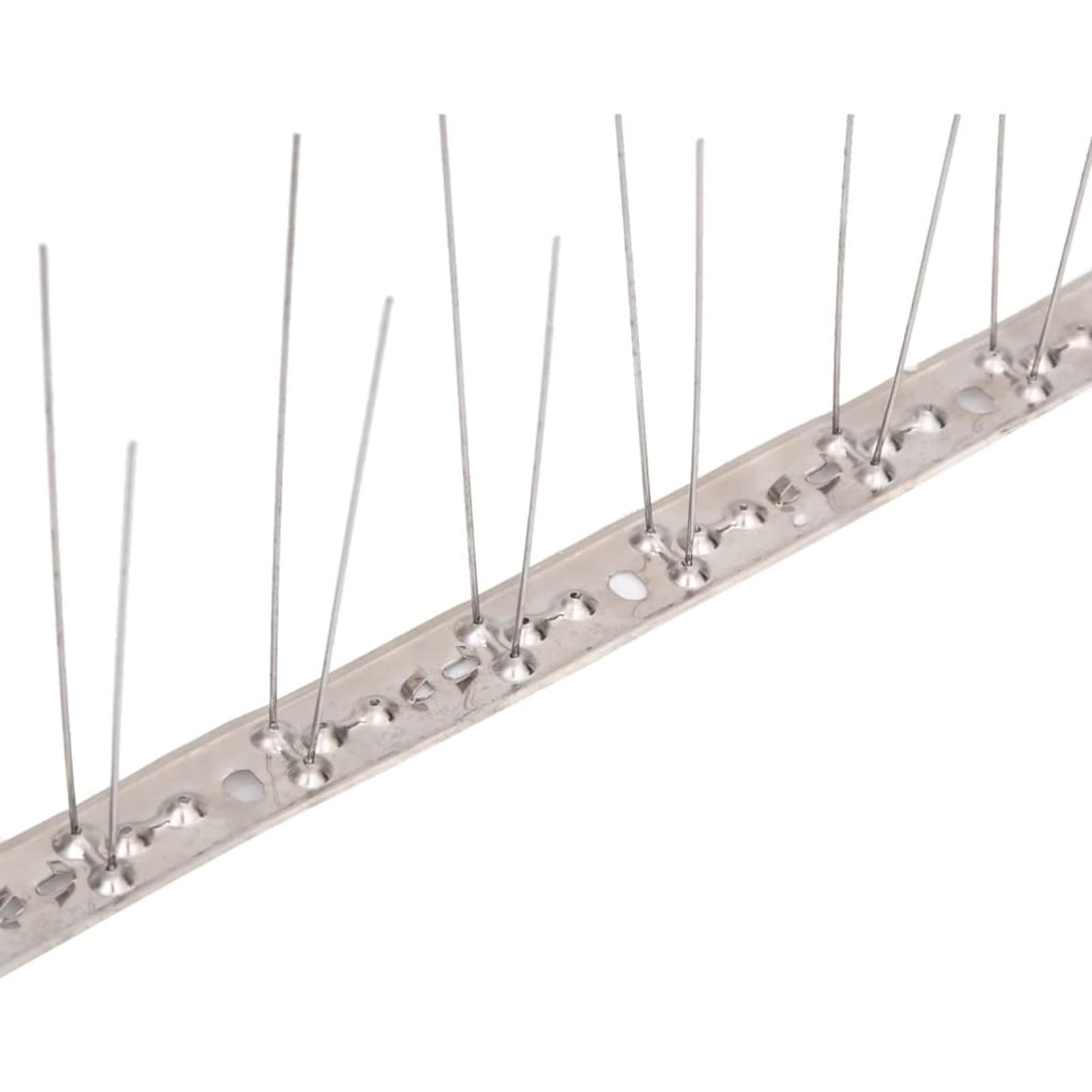 Set Dissuasori per Uccelli e Piccioni 20 pz Acciaio 2 File 10 m,Forniture domestiche,Controllo infestanti,Repellenti,Repellenti per animali-149130