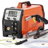 HITBOX Saldatrice 7 in 1 200 A Dual Pulse MIG in alluminio, 230 V, multi-processo, per MIG, Lift TIG, MMA, saldatura a punti, gas/senza gas (HIM250DPP)