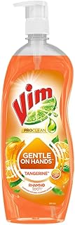 Vim ProClean Dishwash Liquid Gel with Tangerine powered by RhamnoTech , Gentle on Hands, Removes Tough Grease and Odours, 700ml