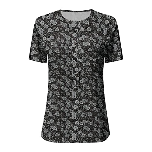 Long Top Ladies Classic Summer V-Neck Short Sleeve Breathable Blouse Button Down Polka Dot Night Fitted Linen Top Womans #TOP2