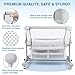 beiens 3-in-1 Baby Bassinet, Baby Crib Bedside Sleeper with Detachable Mosquito Net, 6 Height Adjustable Easy Folding Bassinet Portable Nursery Bed for Infant, Newborn, Baby Boys & Girls