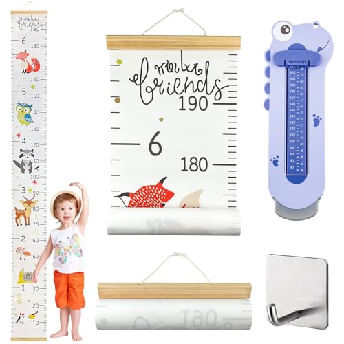 GZLCEU Medidor de pies para niños, 20 x 200 cm, con 1 gancho para medir el tamaño corporal y los pies de niños y niñas