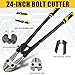 GRENPRO 24” Bolt Cutter, CRV Chrome Vanadium Steel Blade, Yellow & Black Non-Slip Handle, Professional Heavy-Duty Cutter
