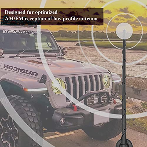 Image of KSaAuto 16 inch Short Antenna Compatible with Jeep Wrangler JL JK JKU JLU Rubicon Unlimited Gladiator (2007-2021) | Flexible Car Wash Spiral Antenna Replacement | Upgrade Designed for Optimized Reception