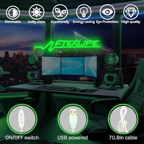 Image of Cyberpunk Neon Sign Game Led Sign for Wall Decor Shooting Games Neon Light for Gaming Room Man Cave Bedroom Decoration Cool Neon Light Sign for Teen Boys